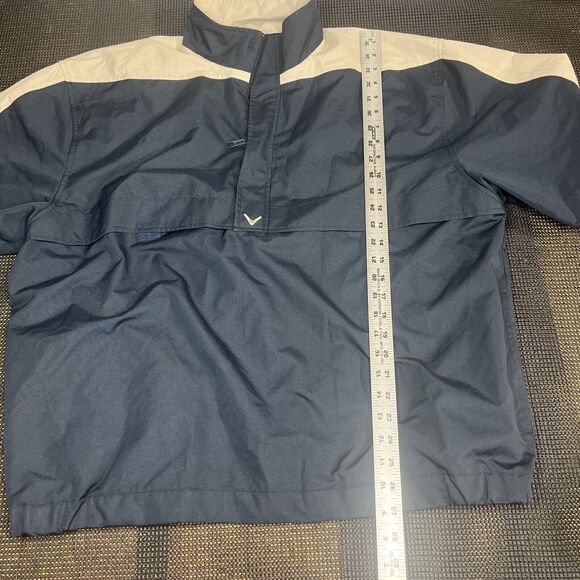 Callaway Golf Mens XL Brushed Oxford 1/4 Zip Pullover Golf Rain Jacket Blue‎ - Picture 3 of 6